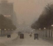 Clarice Beckett St Kilda Road oil painting on canvas